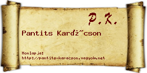 Pantits Karácson névjegykártya